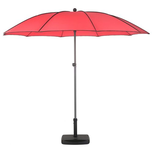 Parasol Droit Rond Bogota - Inclinable - Diam. 250 Cm - Rouge Coquelicot