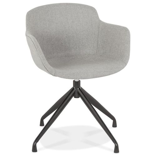 Chaise Design Avec Accoudoirs 'swan' En Tissu Gris