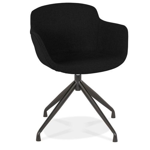 Chaise Design Avec Accoudoirs 'swan' En Tissu Noir