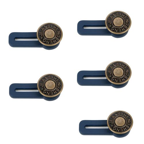 Prolongateur De Bouton Pour Jeans, Jupes Et Pantalons, Pack De 5 Bleu