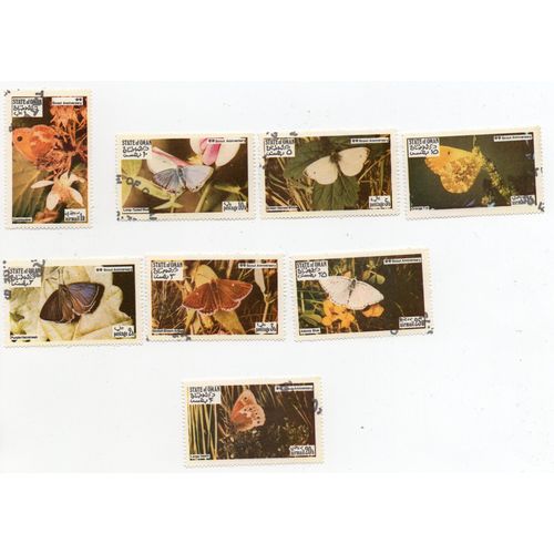Oman- Série De 8 Timbres Oblitérés- Papillons