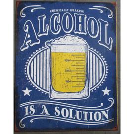 Plaque Alcohol Is A Solution Biere Beer Humour Bar Cafe 41x32 Cm Tole Deco Americaine Rakuten