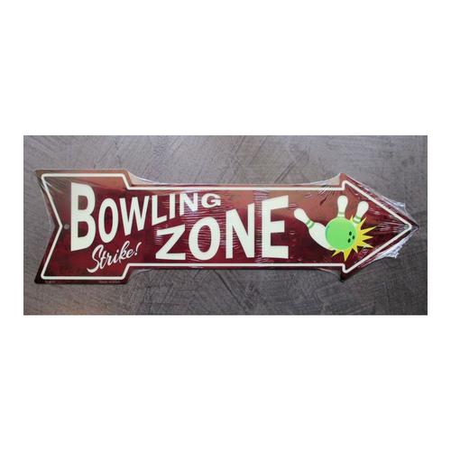 Plaque Fleche Bowling Zone 44x13cm Tole En Alu Deco Salle De Jeux
