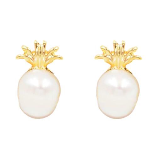 Le Cadeau Unique De Bijoux De Dames D'anneaux D'oreille D'anneau D'oreille D'or Blanc Perlé Simulé Unique