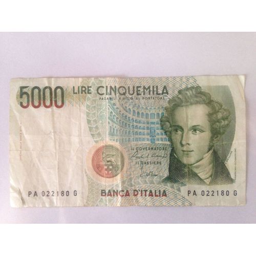 Billet - Italie - 5000 Lire - 1985