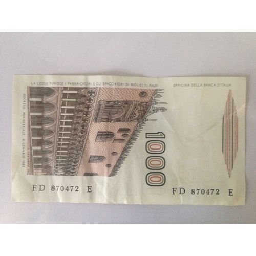 Billet - Italie - 1000 Lire - 1982