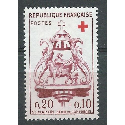 Croix Rouge 1960 Relief St. Martin Bâton De Confrérie, Timbre France Neuf* Avec Charnière 1960 N° 1278
