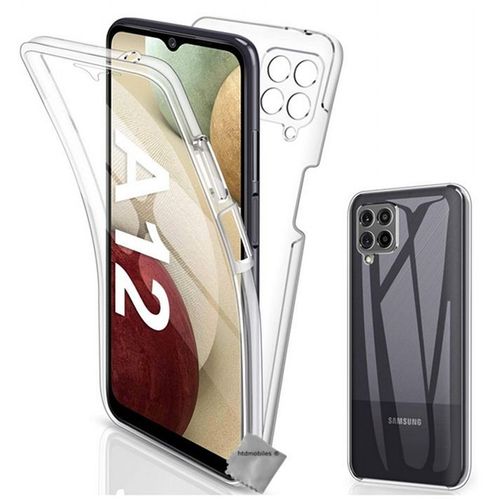 Housse Etui Coque Silicone Gel 360 Integrale Pour Samsung Galaxy A12 / M12 + Film Ecran - Transparent