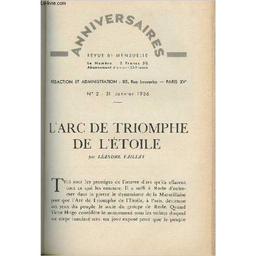 L Arc De Triomphe De L Étoile - Anniversaire, Revue Bi-Mensuel, N°2 31 Janvier 1936