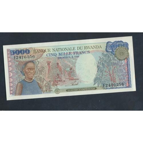 Rwanda Pick-No: 22a (1988) 1988 5.000 De Francs (9431686