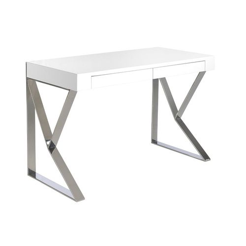 Bureau En Bois Et Acier Chromé