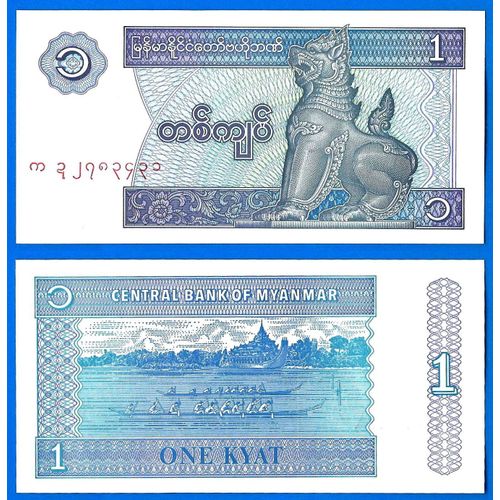 Myanmar 1 Kyat 1996 Neuf Billet Asie Ex Burma Kyats
