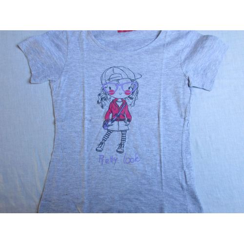 T-Shirt Gris, 8 Ans