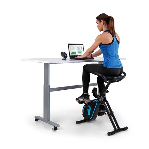 Capital Sports Azura Desk Bike Vélo D'appartement Cardio Pliable Spécial Télétravail , Volant D'inertie 7,5kg , Résistance Magnétique 8 Niveaux - Noir