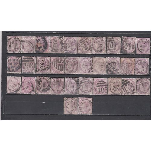 Accumulation De 32 Timbres N°73 De Grande-Bretagne Obliteres De 1881 Cote Minimale : 64 