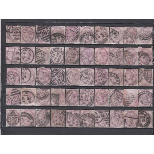 Accumulation De 50 Timbres N°73 De Grande-Bretagne Obliteres De 1881 Cote Minimale : 100 