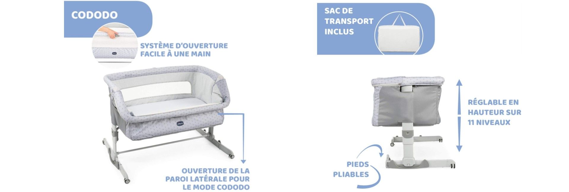 Berceau Cododo Chicco Next2me Dream Argent image 1 | Rakuten