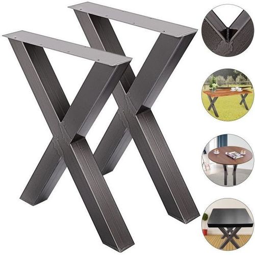 Pieds De Table - Vevor - 60 X 72 Cm - Charge Max 1000 Kg - Forme X - Métal