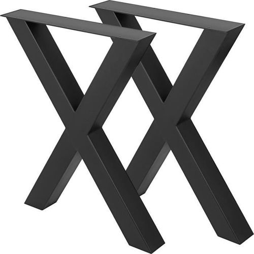 Pieds De Table - Vevor - 60 X 72 Cm - Forme X - Charge Max 1000 Kg - Pied De Meuble Métal - Noir