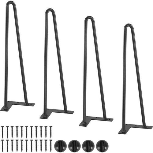 Pied De Table - Vevor - 4pcs Pied De Bureau Épingle À Cheveux Bureau 406 Mm Acier Massif 2 Tiges