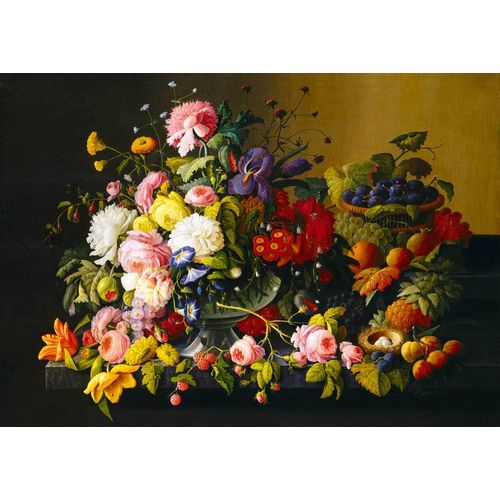 Severin Roesen - Still Life, Flowers And Fruit, 1855 - Puzzle 1000 Pièces