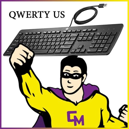 Clavier PC QWERTY US USB HP KBAR211 803181-001 803823-001 104 Touches Noir NEUF