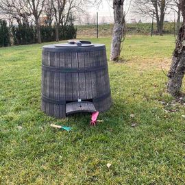 Composteur en polyéthylène imitation bois Woody