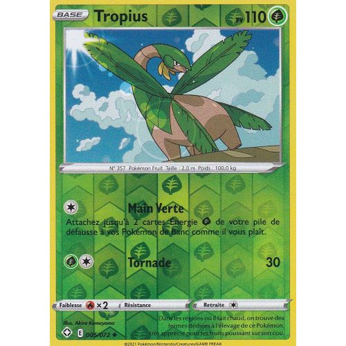 Carte Pokemon - Tropius - Reverse - 005/072 - Épée Et Bouclier 4,5 - Destinées Radieuses -