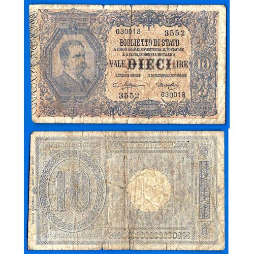 Italie 10 Lire 1923 Signature Maltese & Rossolini Italy Europe Billet