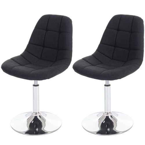 2x Chaise De Salle À Manger Cascina, Fauteuil Pitovante, Chrome   Tissu Gris Foncé