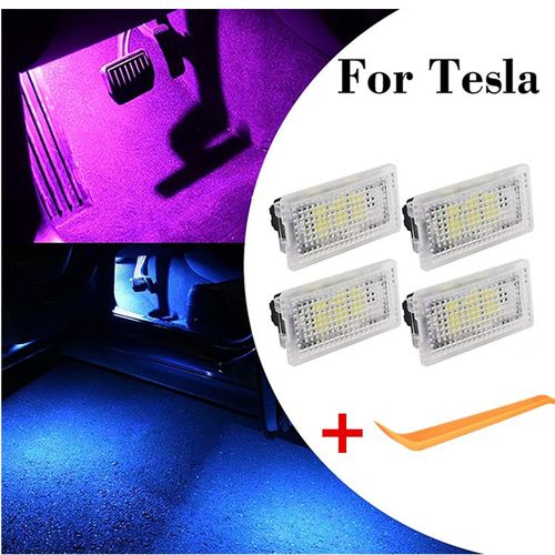4pcs Lampe De Lecture Intérieure De Voiture Pour Coffre Avant Éclairage Intérieur Led Ultra-Lumineux Pour Tesla 3 Modèle S Modèle X