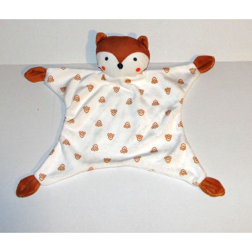 Doudou Renard Plat Empreintes Zeeman Peluche Animal Grelot