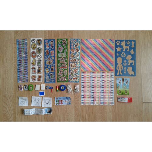 Lot De Stickers, 1 Pochoir, Tampons Et Jouets La Pat'patrouille