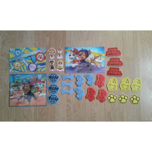 Lot De 3 Puzzles Et Stickers En Mousse La Pat'patrouille