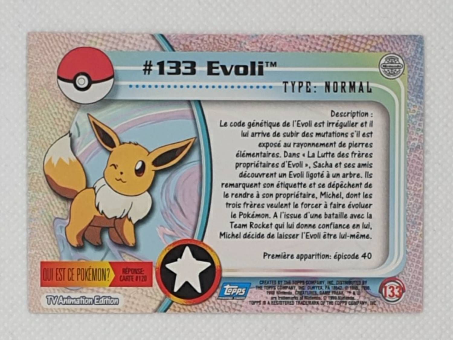 Evoli 133 Carte Pokemon Topps Tv Animation Edition Rakuten