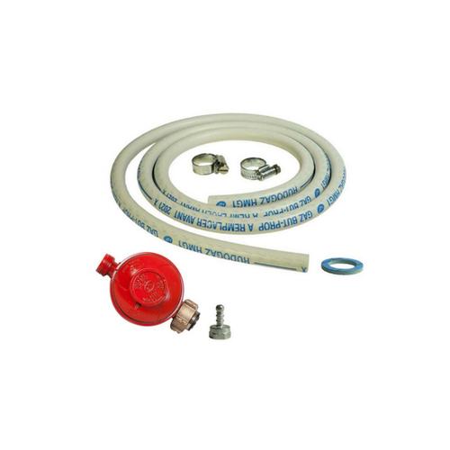 Kit connexion gaz complet pour Appareils à gaz ( Detendeur PROPANE 37 mbar + tuyau souple 1.50m + embout tetine )