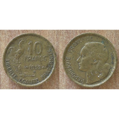 France 10 Francs 1953 B Coq Guiraud Piece Franc Frc Frs