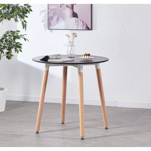 Table À Manger Ronde Noire Style Scandinave 4 Personnes - Style Moderne & Contemporain - Cuisine Ou Salle À Manger