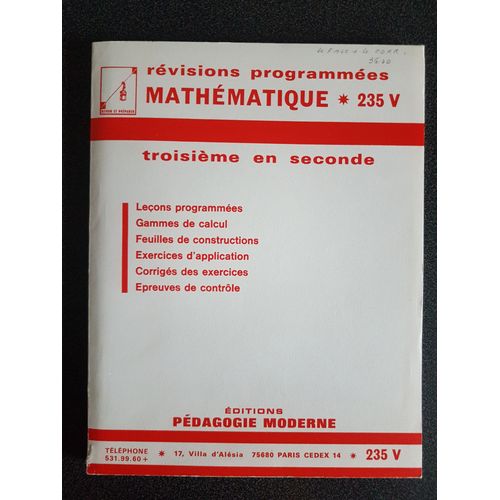 Révisions Programmées Mathématique
