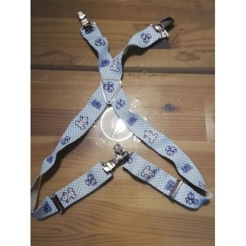 Bretelles Pour Enfants (Garçon/Fille) Bleu/Blanc À Motifs Jeux