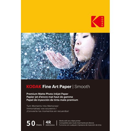 KODAK - 50 feuilles de papier photo 230g/m², mat, Format A6 (10x15cm), Impression Jet d'encre effet lisse - 9891093--