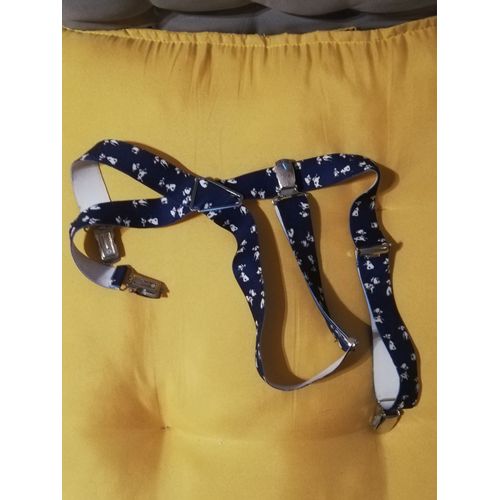 Bretelles Pour Enfants (Garçon/Fille) Bleu Marine À Motif "Dalmatiens