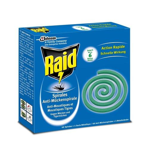 RAID® SPIRALES – 10 SPIRALES + 1 SOCLE MÉTALLIQUE