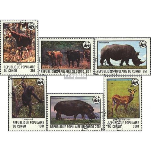 Congo (Brazzaville) 630-635 (Édition Complète) Oblitéré 1978 Protégées De La Faune