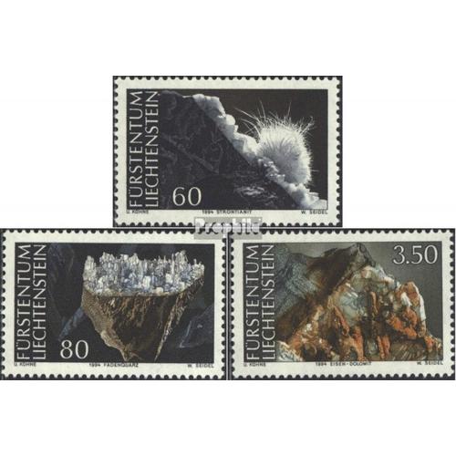 Liechtenstein 1093-1095 (Édition Complète) Neuf 1994 Minéraux