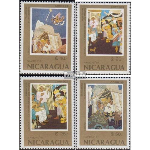 Nicaragua 2839-2842 (Complète Edition) Oblitéré 1987 Noël: Peintures Saenz