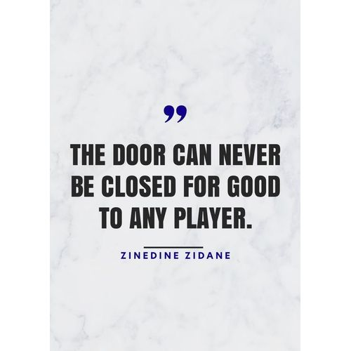 Canevas imprimer Citations de Zinedine Zidane=1637 Impression sur toile DIY installer 40x50cm