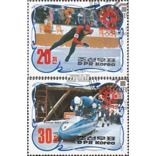 Nord-Corée 2457-2458 Oblitéré 1984 Médaillé Jeux Olympiques D Hiver