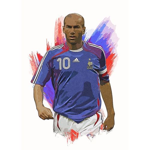 Canevas imprimer Zinédine Zidane Football=1235 Impression sur toile DIY installer 40x50cm
