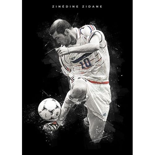 Canevas imprimer Zinédine Zidane=9 Impression sur toile DIY installer 40x50cm